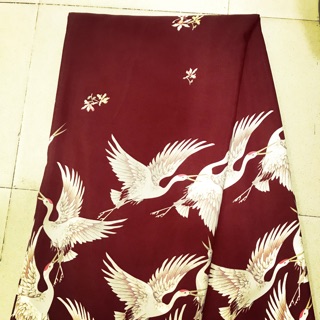 Vải lụa họa tiết hạc