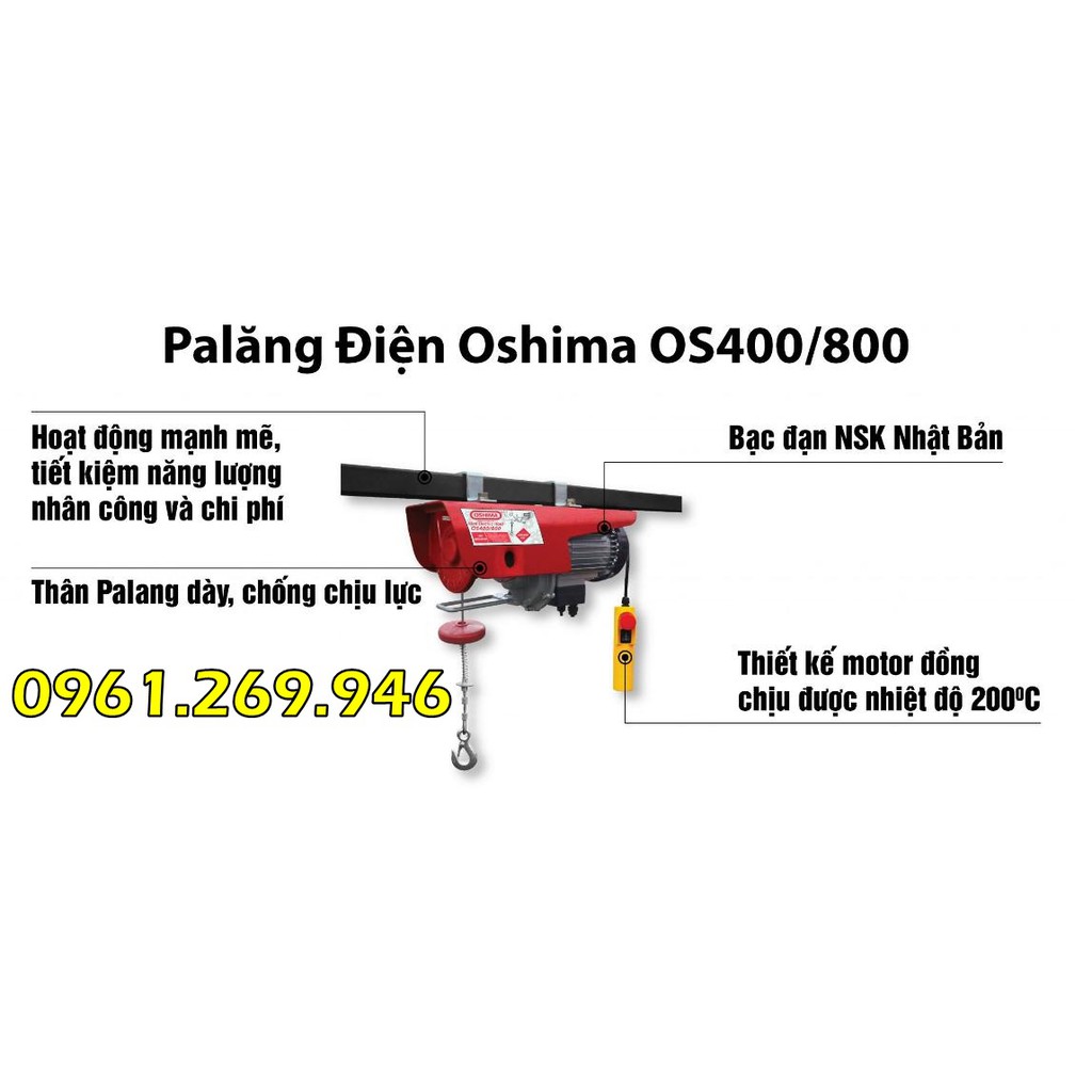 Tời điện - palang điện OSHIMA OS 400/800 tải trọng 400 đến 800kg