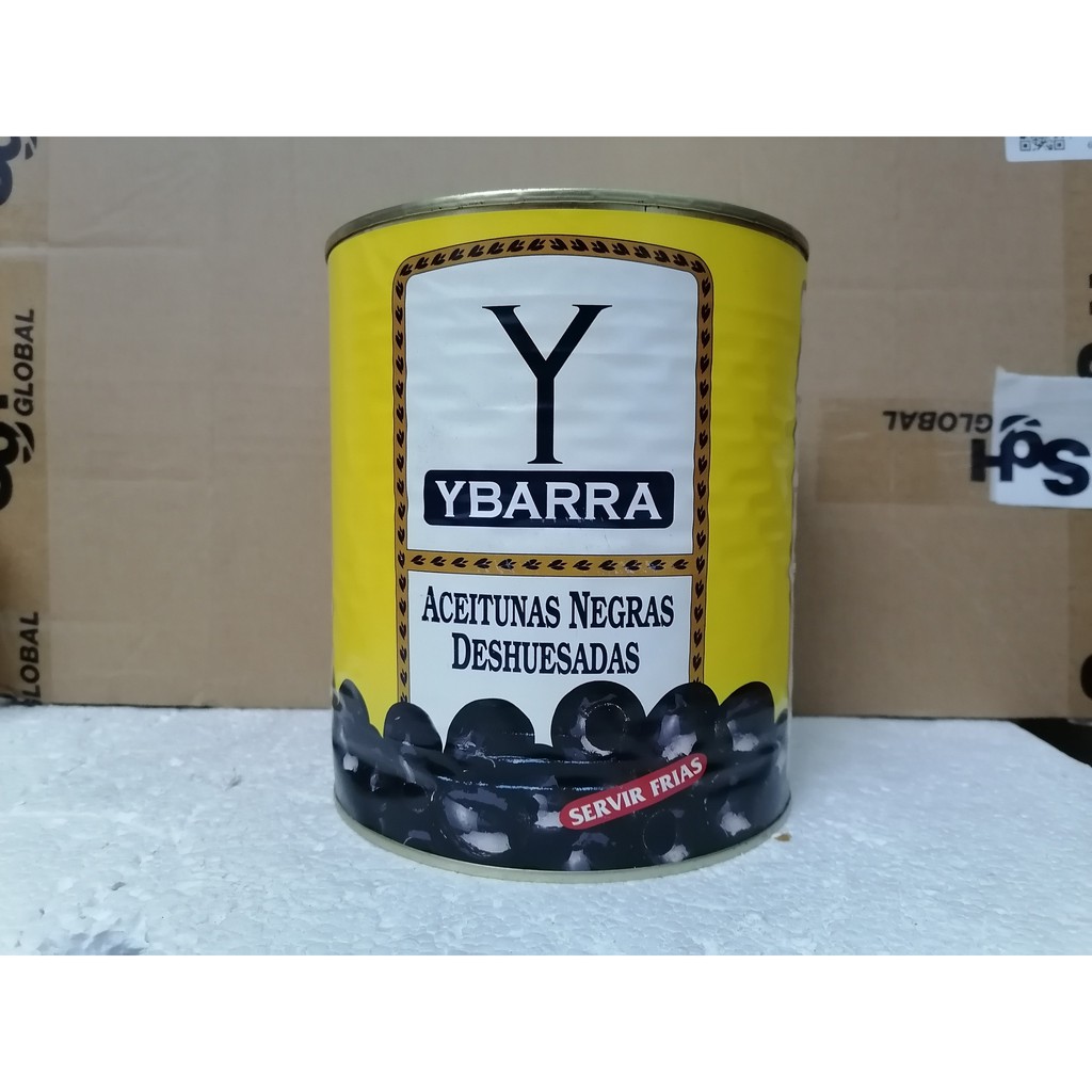 [Hộp lớn 3Kg – NGUYÊN TRÁI TÁCH HẠT] QUẢ Ô LIU ĐEN [Spain] YBARRA Pitted Black Olives (atu-hk5)