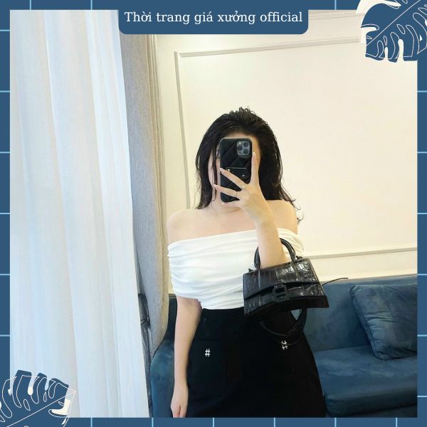 Chân váy thêu # Dáng A túi trước cạp cao hot trend