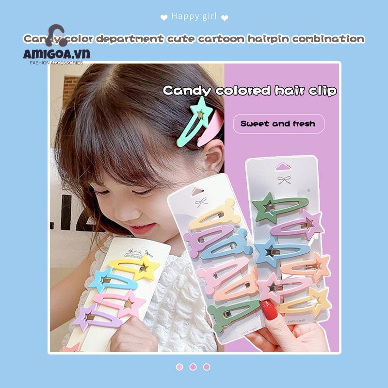 ✨✨Set 6 Kẹp Tóc Màu Sắc Kẹo Ngọt Cá Tính Dành Cho Nữ