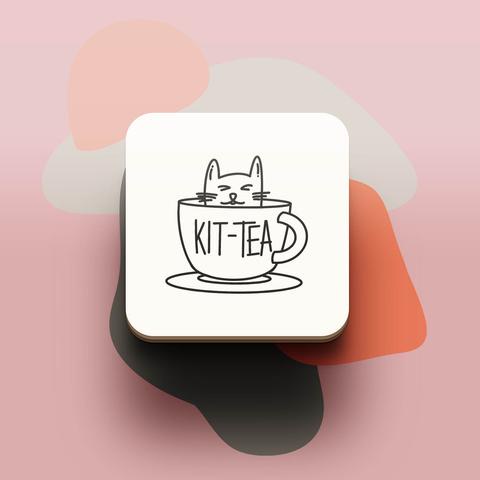 Miếng lót ly uống nước chống thấm nước bảo vệ bàn khỏi đồ uống in hình dễ thương Cat Lover Kit-tea