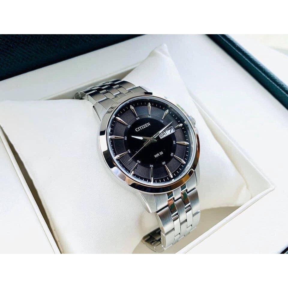 Đồng Hồ Nam Citizen Chính Hãng, Citizen BF2011 - 51E Phản Quang Lịch Ngày Lịch Thứ Dây Thép Fullbox.