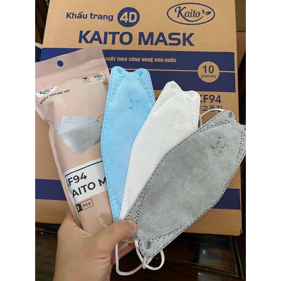 Combo 10 Túi (100 Chiếc) Khẩu Trang 4D MASK KF94 SH Công Nghệ Dập Hàn Quốc, Thiết Kế Thời Trang, Kháng Khuẩn