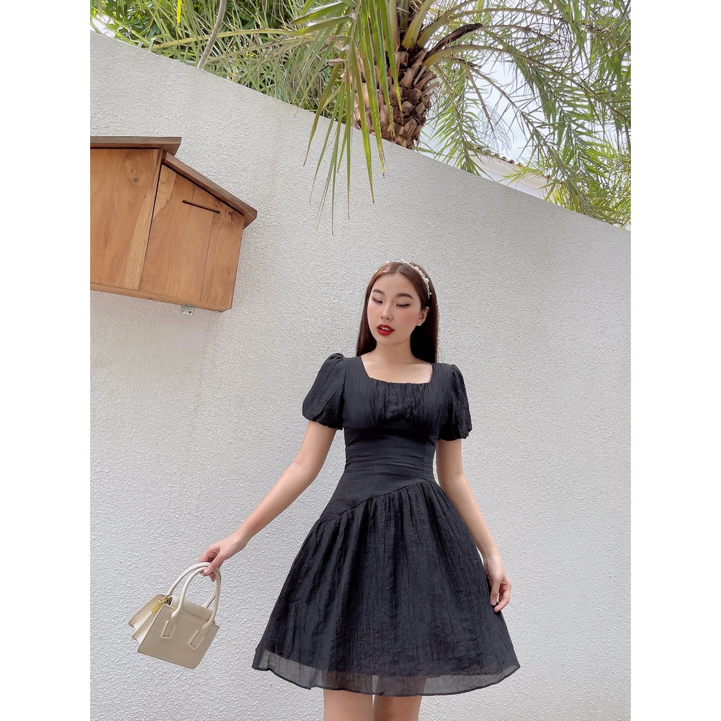 Đầm xòe Alva dress C570 eo xéo tạo kiểu tay phồng trẻ trung Cin House