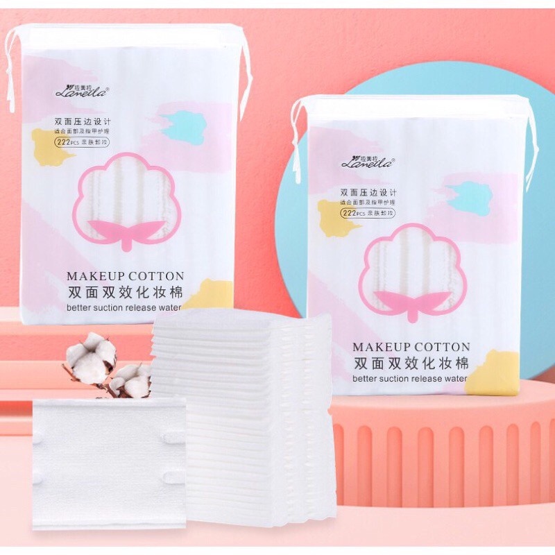 Bông tẩy trang Lameila  túi 222 miếng cotton Siêu Mịn Halena PK 76