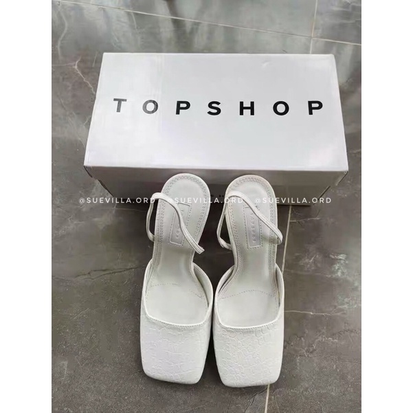 GIÀY CAO GÓT MŨI VUÔNG TOPSHOP AUTH 100% STYLE CỔ ĐIỂN DA THẬT