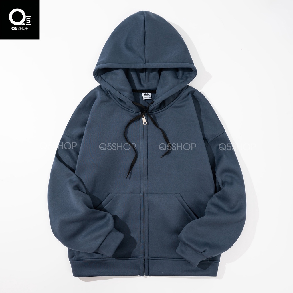 Áo Khoác Hoodie Nam Nữ Q5 Chất Nỉ Bông Form Basic Phong Cách Hàn Quốc 5 Màu Trẻ Trung
