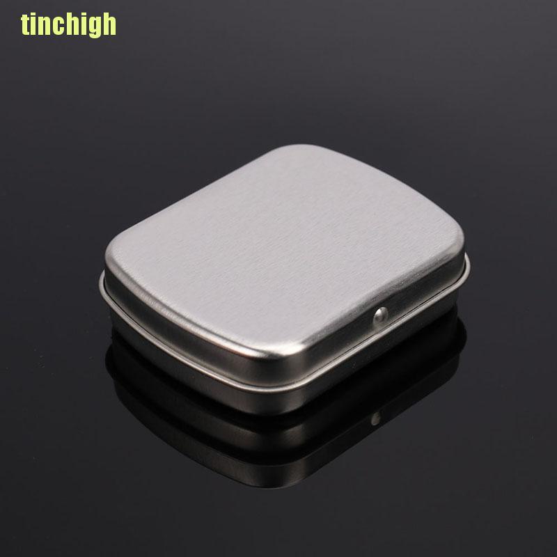 Hộp Đựng Chìa Khóa / Kẹo Bằng Kim Loại Màu Đen Nhỏ Gọn Có Nắp Lật