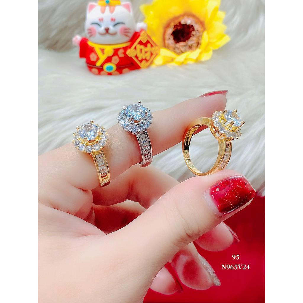 N965 Nhẫn nữ UHA mạ vàng 18k đính đá CZ - Trang Sức UHA