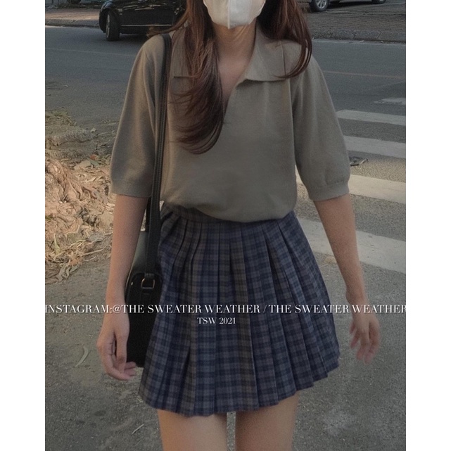 (Ảnh thật) Chân váy tennis xếp ly nhỏ dáng ngắn kẻ caro 02 the.sweaterweather TSW | BigBuy360 - bigbuy360.vn