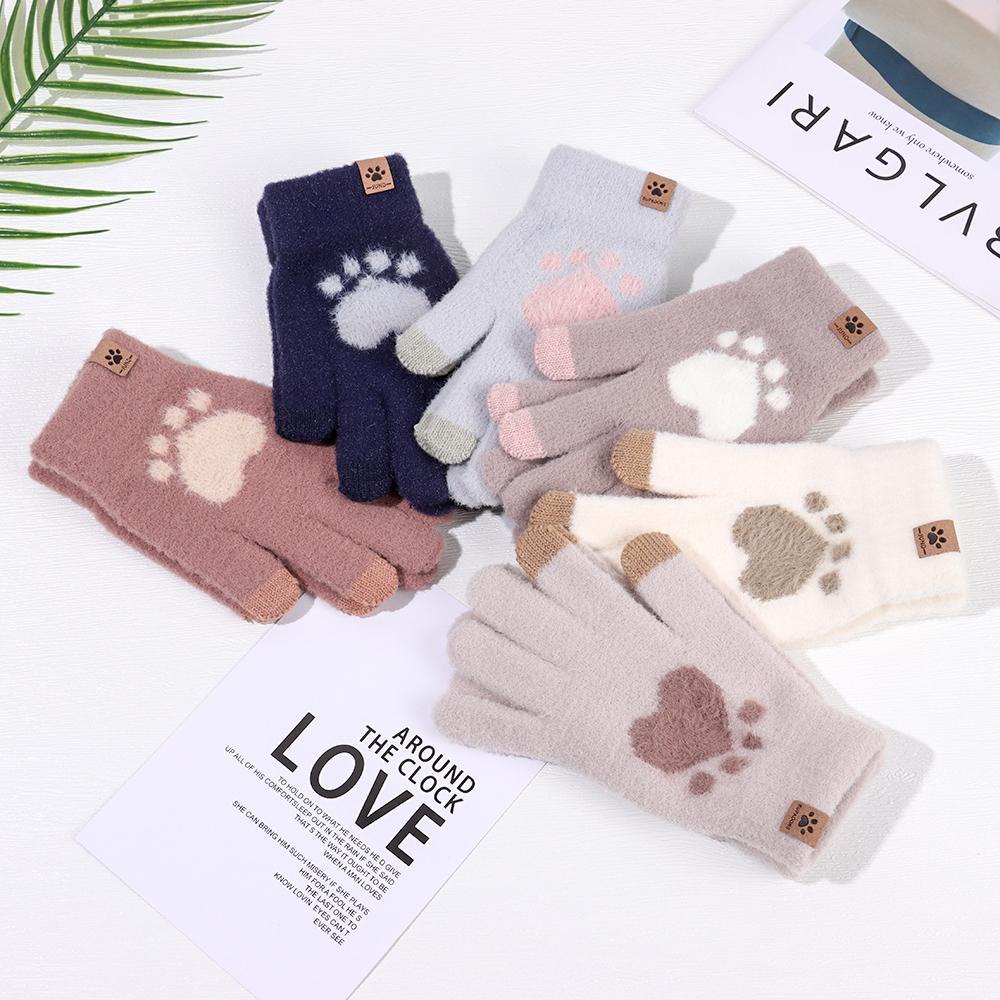 Găng Tay Cảm Ứng Hình Bàn Chân Mèo Cho Nữ