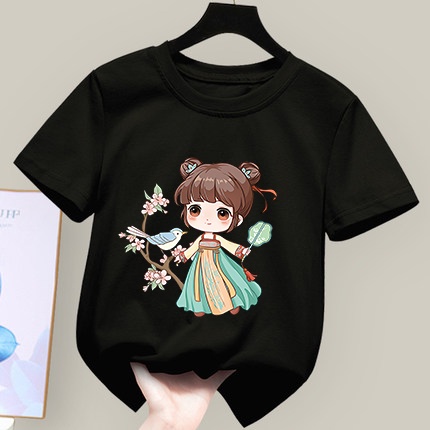 áo bé gái Áo Thun Cotton Nhẹ In Họa Tiết Hoạt Hình Dễ Thương Cho Bé Gái 12 Tuổi