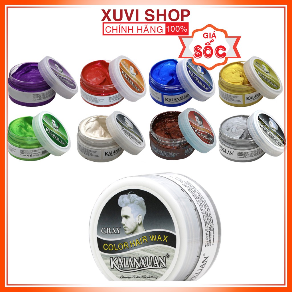 Wax Vuốt Nhuộm Tóc Đổi Màu Tạm Thời KALANXUAN 9 Màu 100ml Chính Hãng - XUVI SHOP (xám khói, khói, xanh dương)