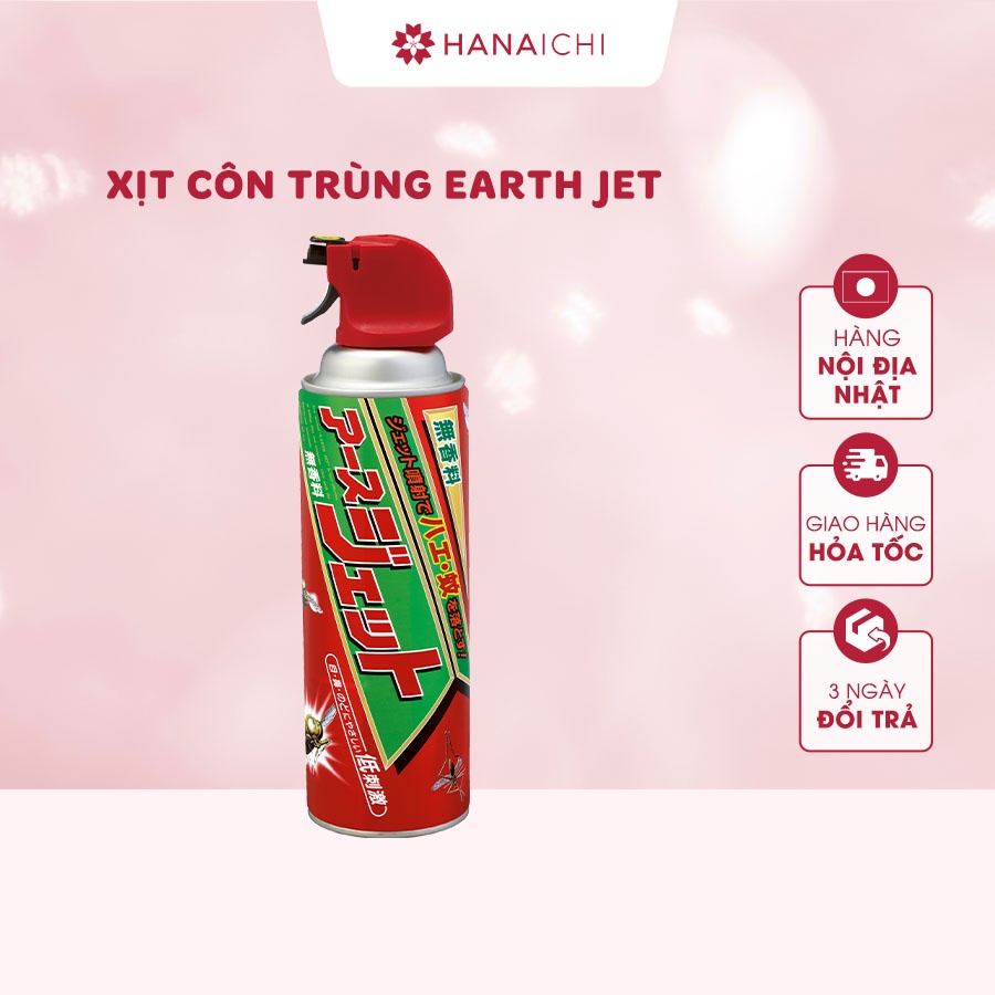 Xịt Côn Trùng, Diệt Gián, Muỗi, Bọ Chét, Bọ Ve, Ruồi Đen, Rệp,...Không Mùi Earth Jet 450mL-Nội địa Nhật
