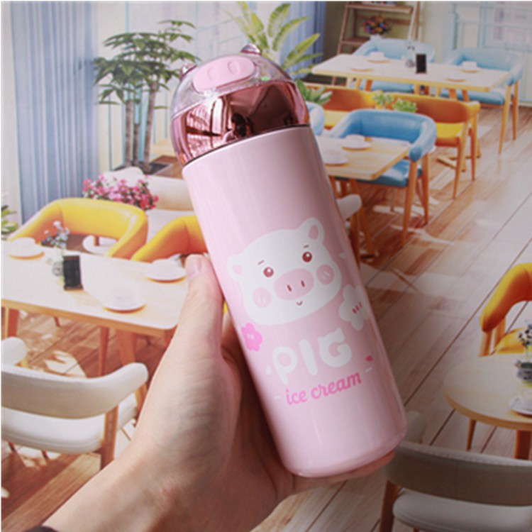 Bình giữ nhiệt heo hồng dễ thương 300ml và 330ml giữ nhiệt lâu đến 8 giờ phong cách Hàn Quốc cốc inox giữ nhiệt