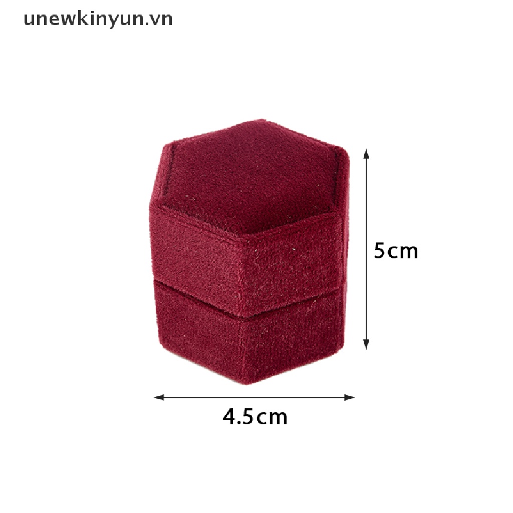 Hộp Đựng Nhẫn Cưới Hình Lục Giác Chất Liệu Nhung
