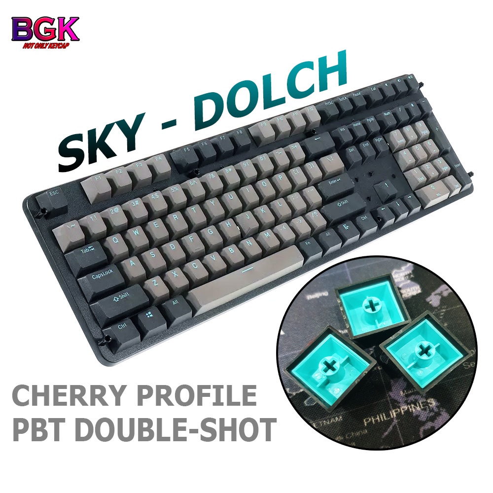 Bộ Keycap Sky Dolch PBT Double Shot Cherry Profile 108 phím