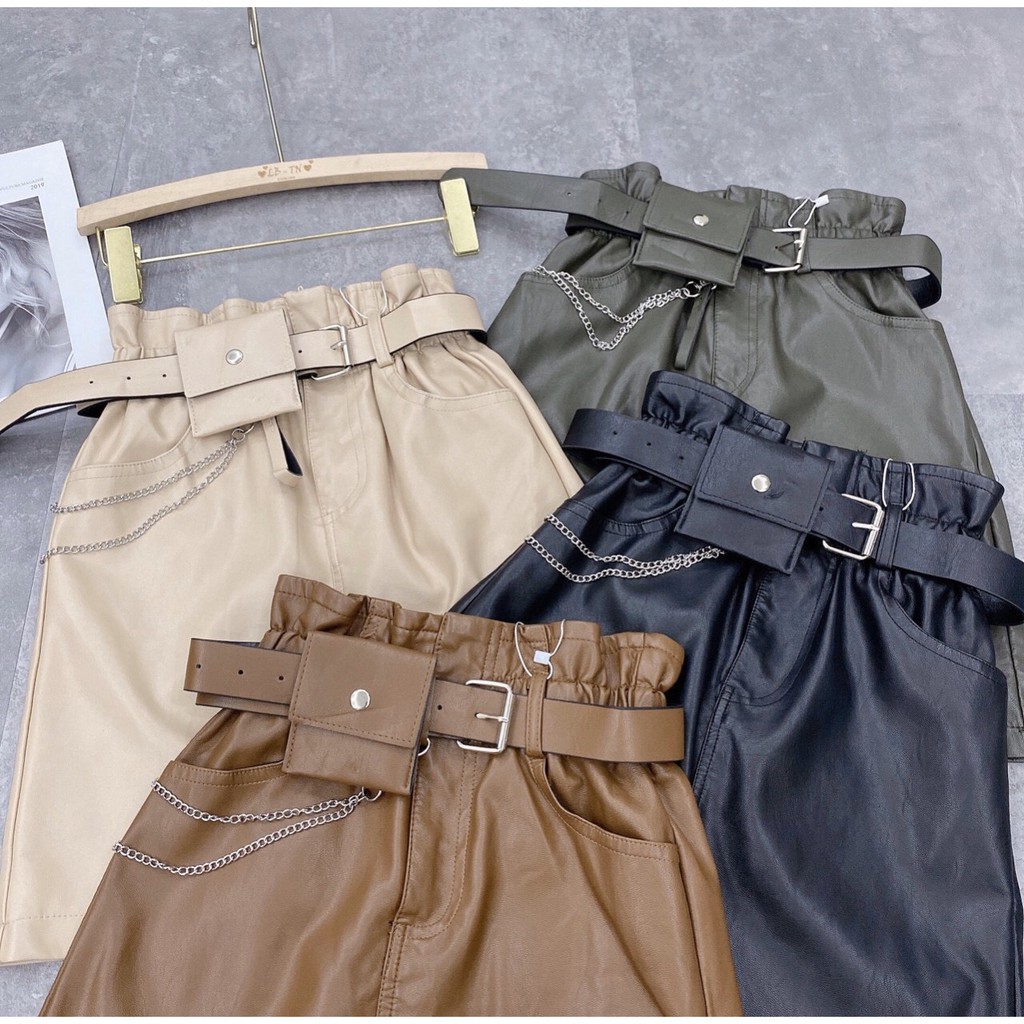 CHÂN VÁY DA KÈM BELT CÓ TÚI SIÊU XINH [ HÀNG XK SỊN SÒ ] 5260 | BigBuy360 - bigbuy360.vn