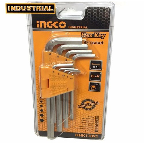 Bộ 9 chìa lục giác đầu bằng 1.5-10mm INGCO HHK11091