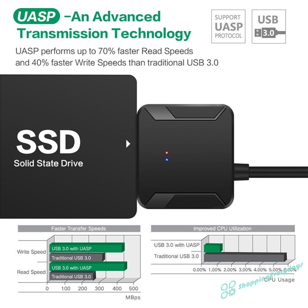 Dây Cáp Chuyển Đổi USB 3.0 Sang Sata Cho Hdd Ssd 2.5 / 3.5 Inch Chuyên Dụng Chất Lượng Cao | BigBuy360 - bigbuy360.vn