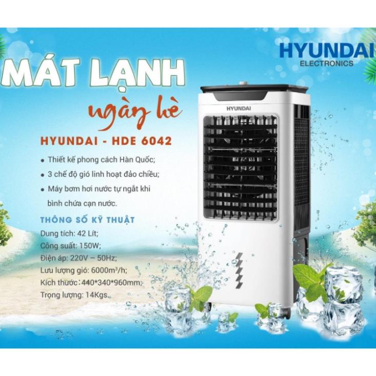 Quạt điều hòa hơi nước Hyundai 42L / 50L / 65L / 80 L |  bảo hành 12 tháng, điều khiển cơ
