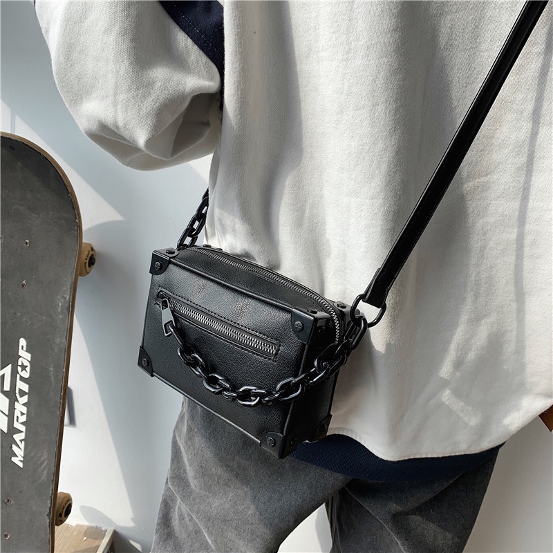 Túi Đeo Chéo Nam kari Thời Trang Punstore Phong Cách Cá Tính Nhỏ Gọn Màu Đen Đẹp chất Liệu Bền Bỉ