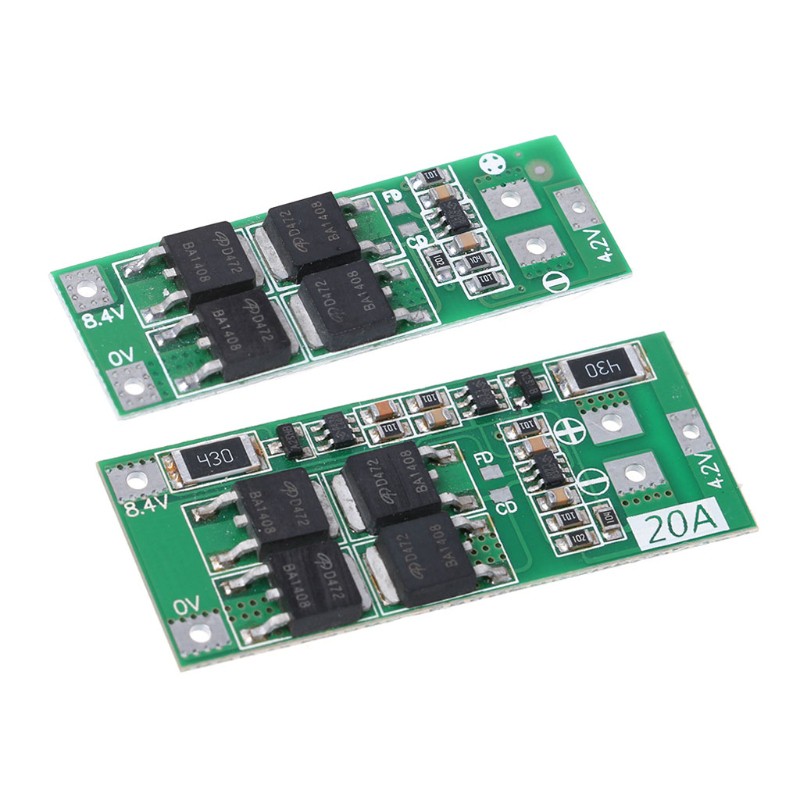 Bo mạch bảo vệ PCB BMS sạc pin 18650/Li-ion Lithium 2S 20A 7.4V 8.4V kích thước 4.5x1cm/4.8*2cm