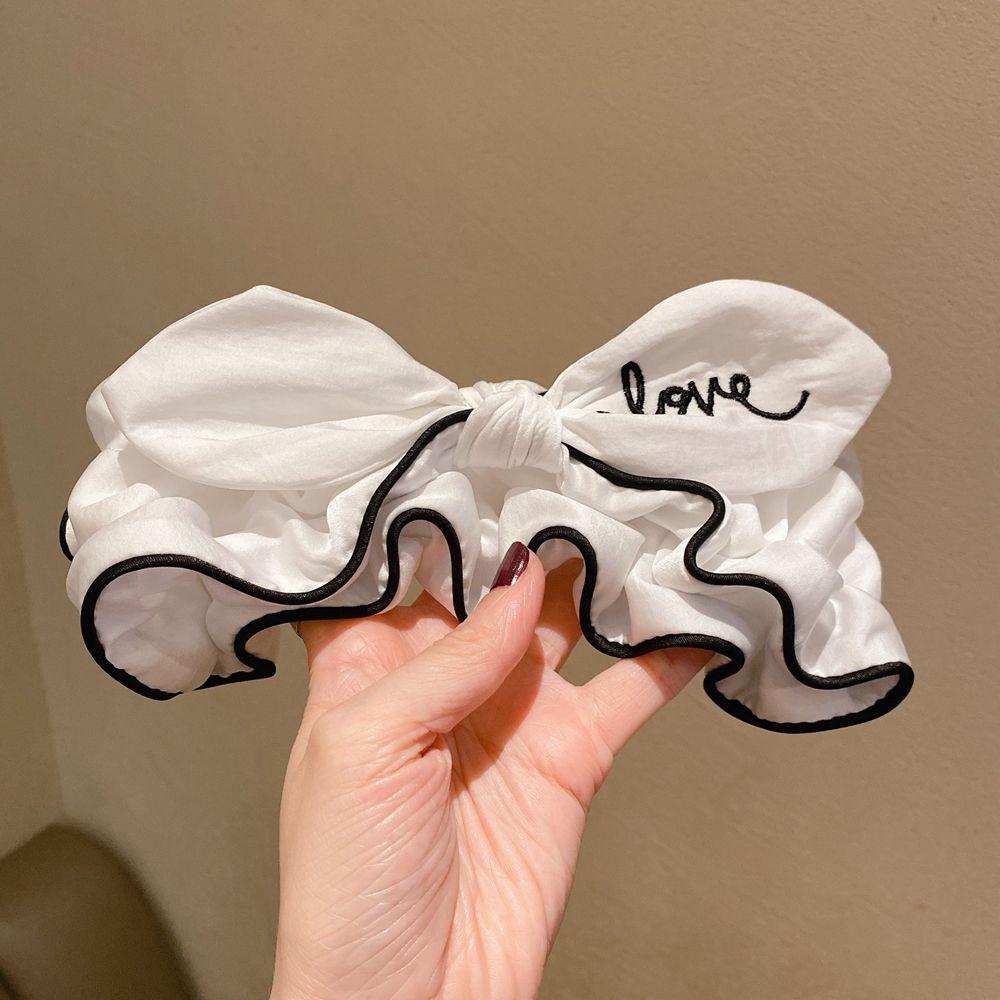 Băng Đô Cài Tóc Bằng Vải Thêu Chữ Trang Điểm Cho Nữ