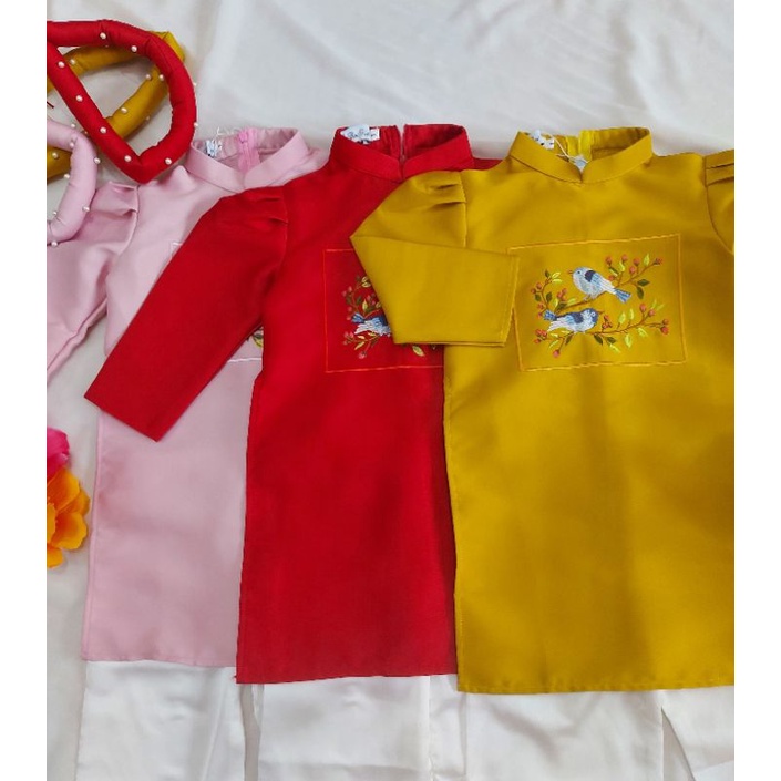 🥰 Sét áo dài bé gái chất tapta  cao cấp đẹp họa tiết thêu sắc nét hàng thiết kế | BigBuy360 - bigbuy360.vn