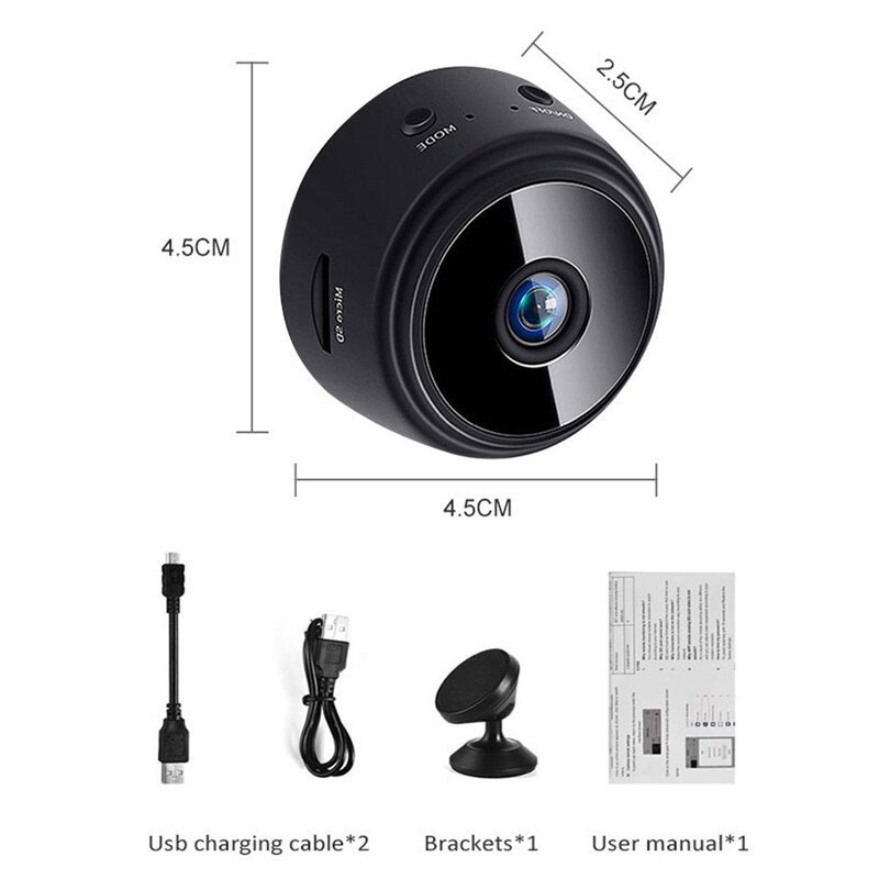 Camera Ẩn mini 1080p hd Kết Nối wifi Không Dây Có Tầm Nhìn Ban Đêm