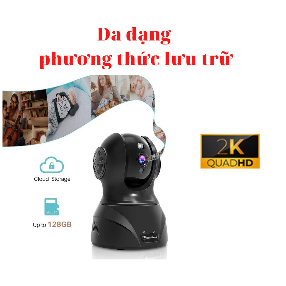 CAMERA 360 Wifi Siêu Nét 3MP/báo động trộm/ Cảm biến chuyển động/ âm thanh/ Sao lưu thẻ nhớ/ Xem qua điện thoại hm302