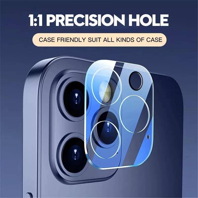 Nắp Bảo Vệ Ống Kính Camera Sau Bằng Kính Cường Lực Sang Trọng Cho iPhone 14 13 12 11 Pro Max Mini Plus