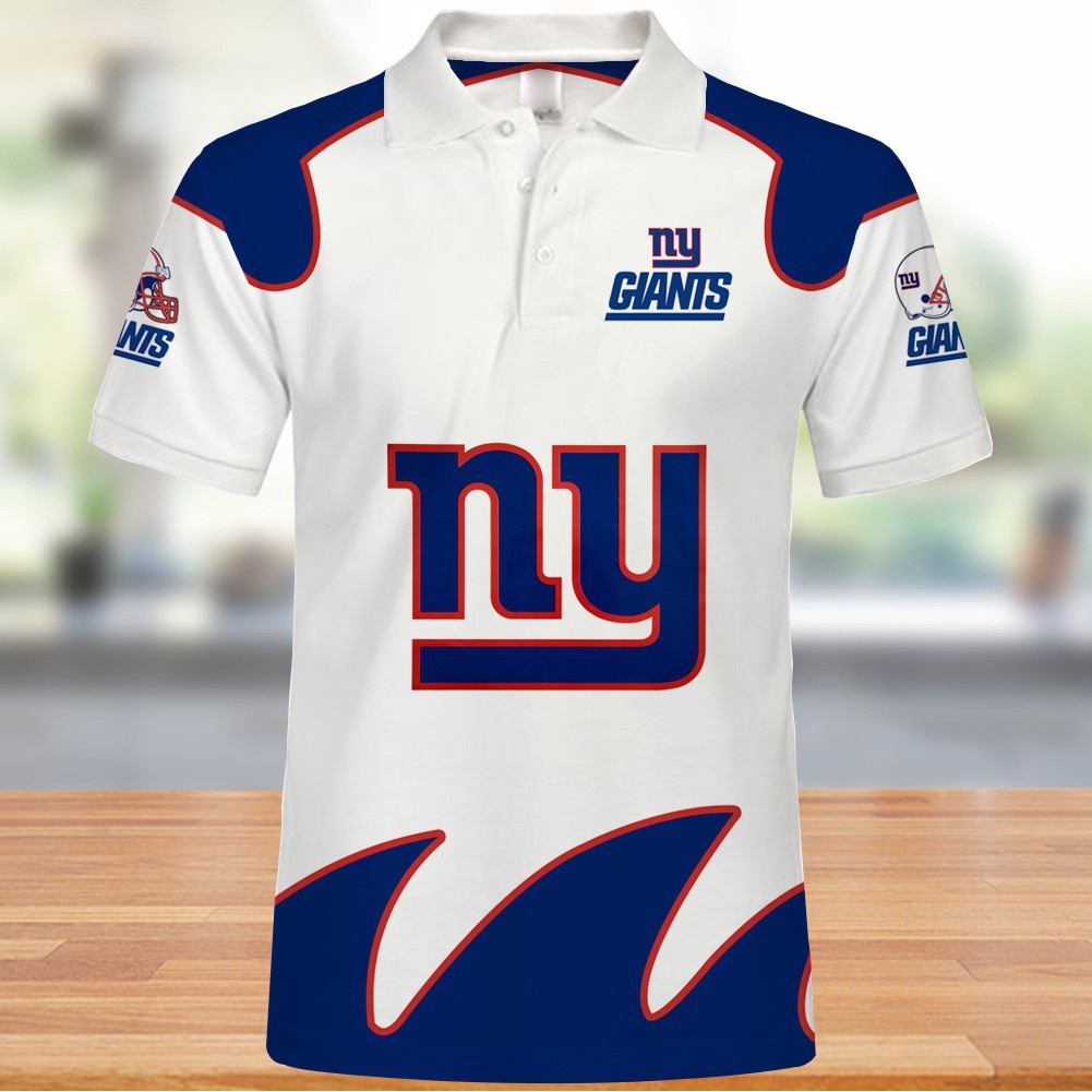 Áo Thun Polo Tay Ngắn In Họa Tiết Nfl Series New York Giant Team