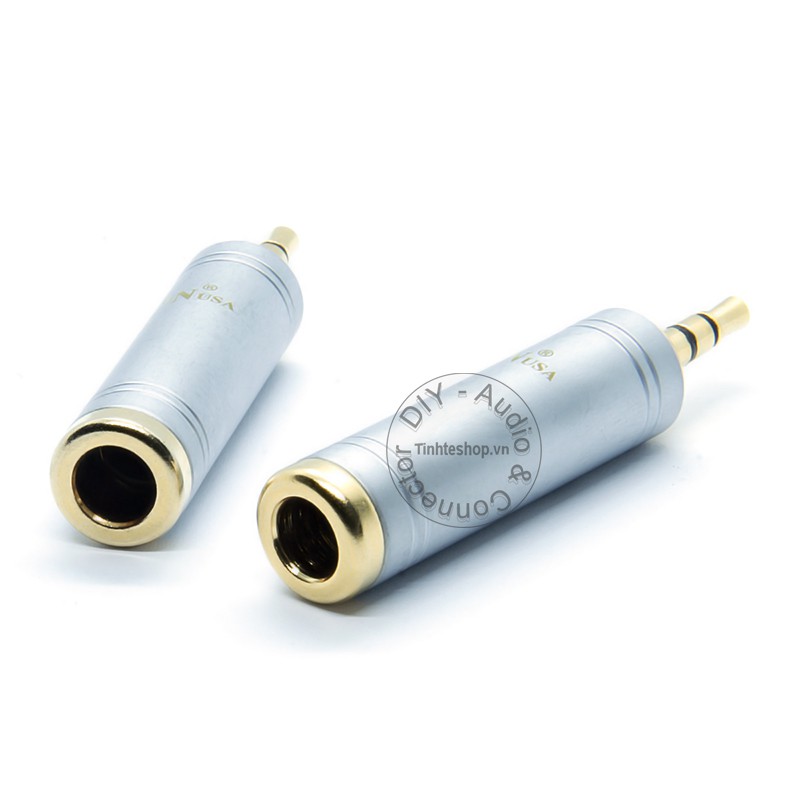 1 chiếc - Đầu đổi audio microphone 3.5mm sang 6.5mm stereo - Rắc chuyển 6.5mm cái sang 3.5mm đực stereo