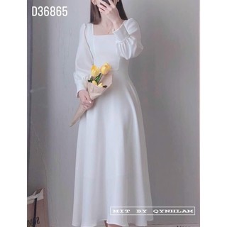 Vinta Dress váy trắng tay dài