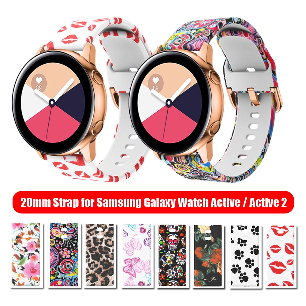 CHINK 20mm Printing Silicone Watch Band Wrist Strap for Samsung Galaxy Watch Active 42mm