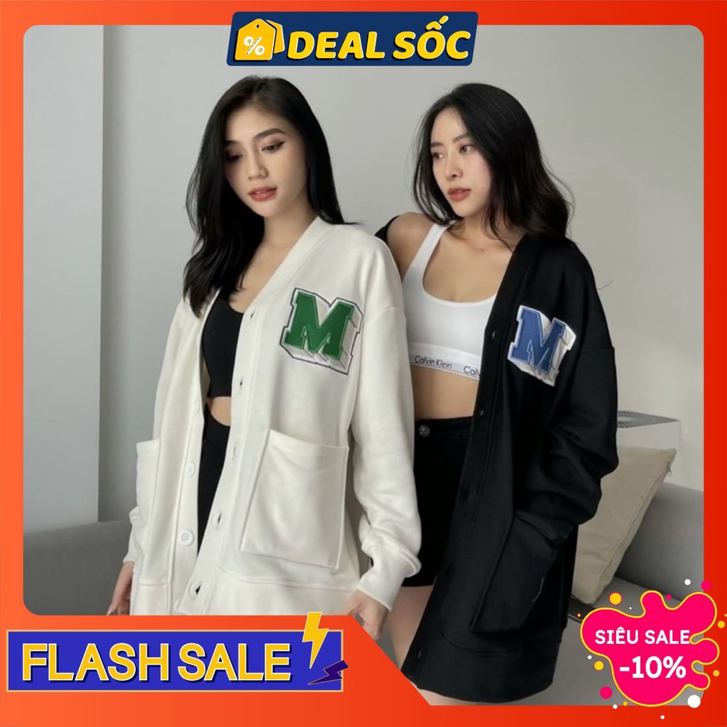 Áo cardigan nỉ bông cotton unisex dưới 85kg - Thêu logo M missout | BigBuy360 - bigbuy360.vn