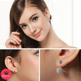BÔNG TAI HOA TAI NỮ KIỂU DÁNG QUẢ CẦU ĐÍNH ĐÁ J0329