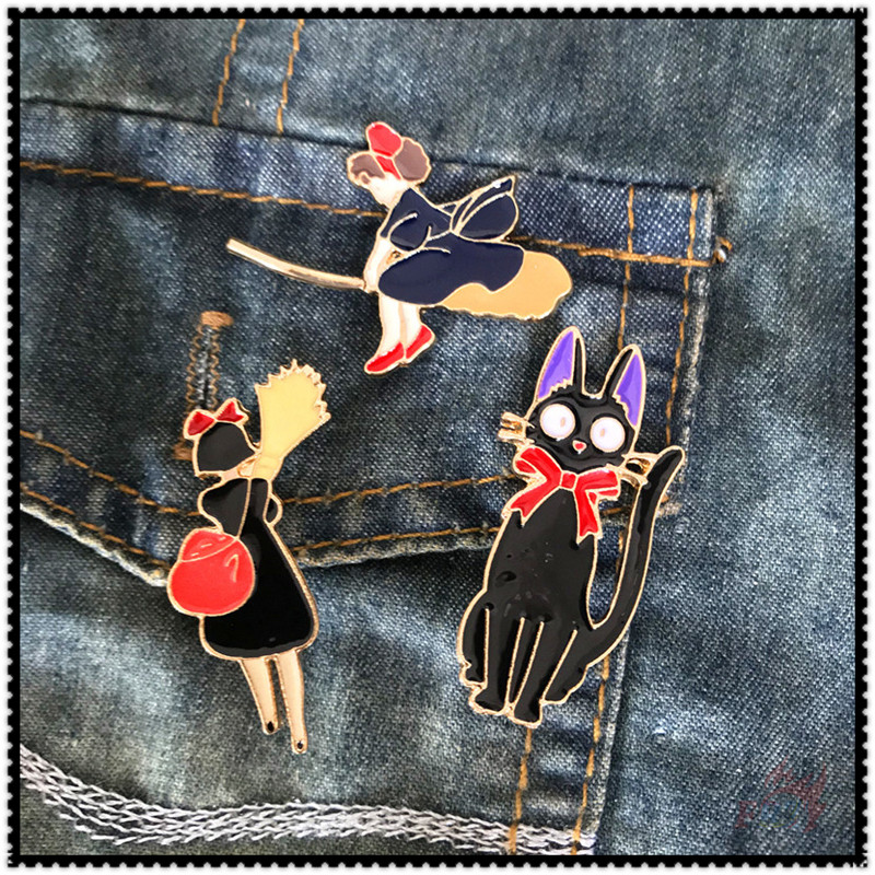 1 Huy Hiệu Cài Áo Hình Nhân Vật Anime Jiji Kiki Đáng Yêu Thời Trang