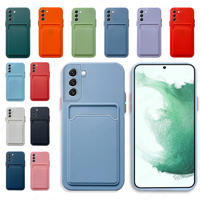Card Slot Phone Case For Samsung Galaxy S22 Plus 5G Shockproof Bumper For Samsung S22 Plus S22+ Ultra 5G Cover Capa