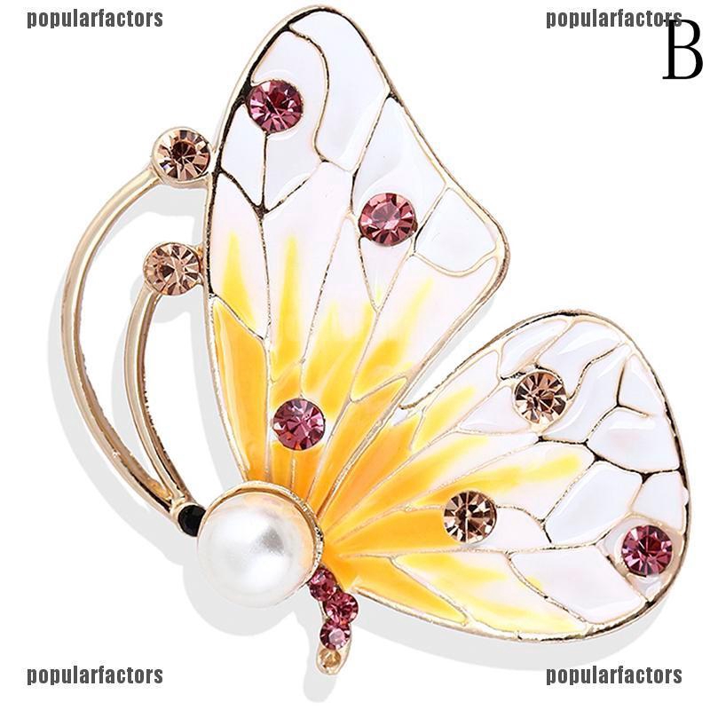 Ghim Cài Áo Hình Bướm Đính Đá Pha Lê Dễ Thương