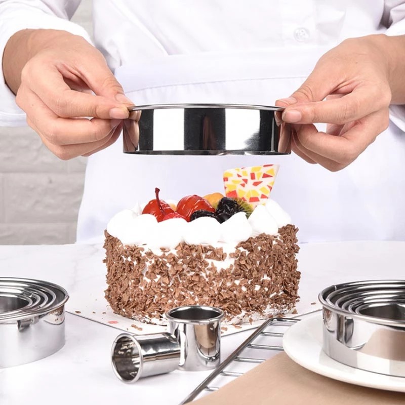 11 Khuôn tròn làm bánh bằng thép không gỉ tiện dụng