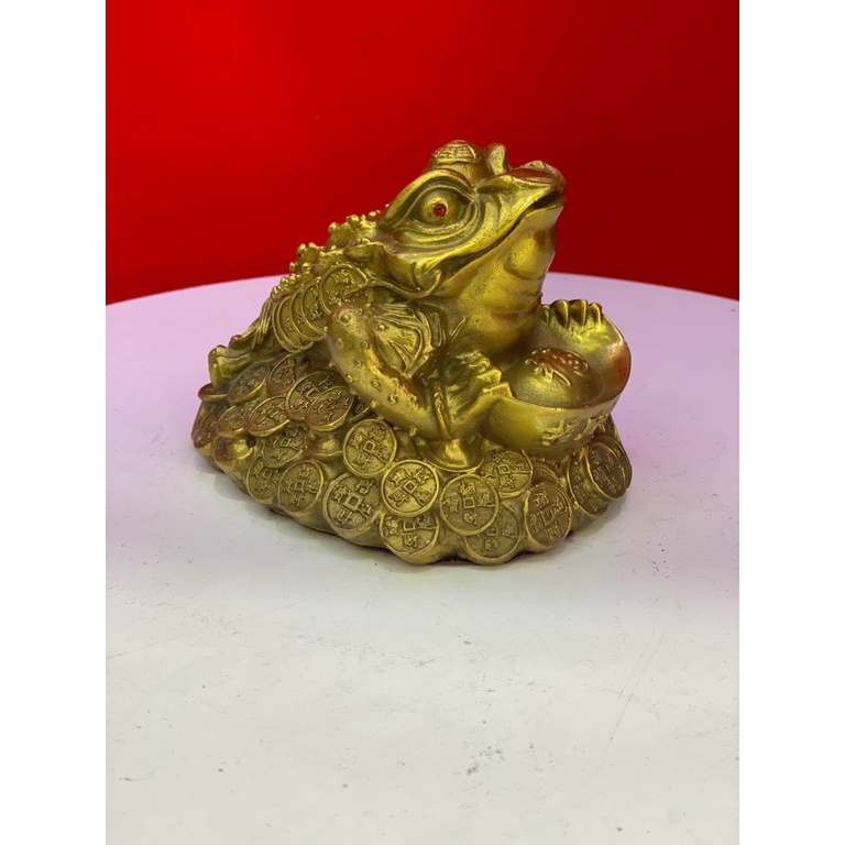Thiềm Thừ Cóc Ngậm Tiền Cóc 3 chân Ôm Vàng Vật Phẩm Phong Thủy Tài Lộc Chiêu tài bằng đồng