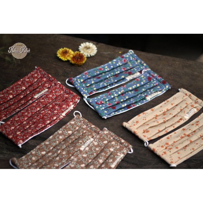 KHẨU TRANG VẢI CÀO BÔNG HỌA TIẾT VINTAGE | BigBuy360 - bigbuy360.vn