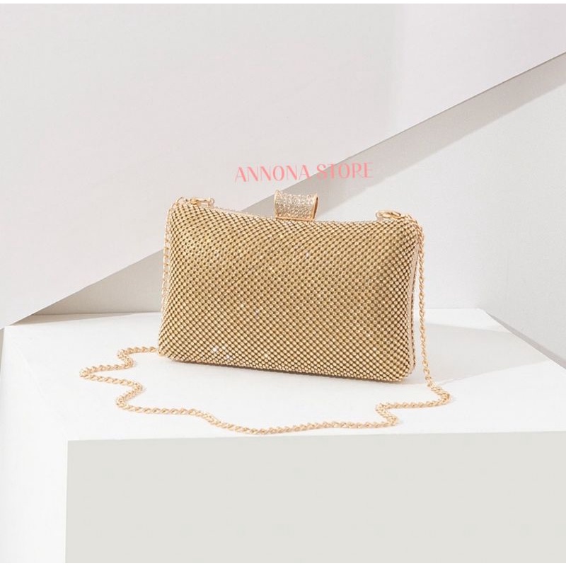 TÚI CLUTCH ĐÍNH ĐÁ TIỂU THƯ