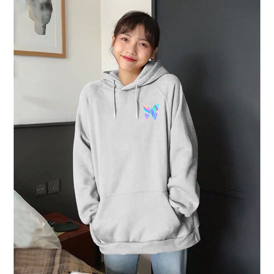Aó khoác nỉ Hoodie phản quang Con bướm, Áo khoác nỉ nam nữ họa tiết ngực cá tính - PQ08KN | BigBuy360 - bigbuy360.vn