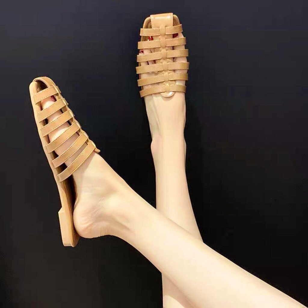 Giày sục nữ đan 7 dây đế bệt siêu đẹp- dép nữ- form co dãn chân bạn nào gầy nên lùi 1 sz( rọ 7 đây)