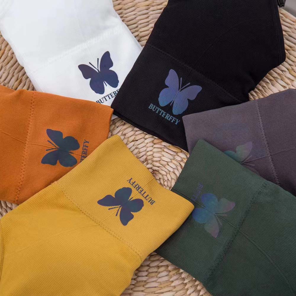 BUTTERFLY Áo Hai Dây Không Đường May Hình Chữ U Màu Dạ Quang