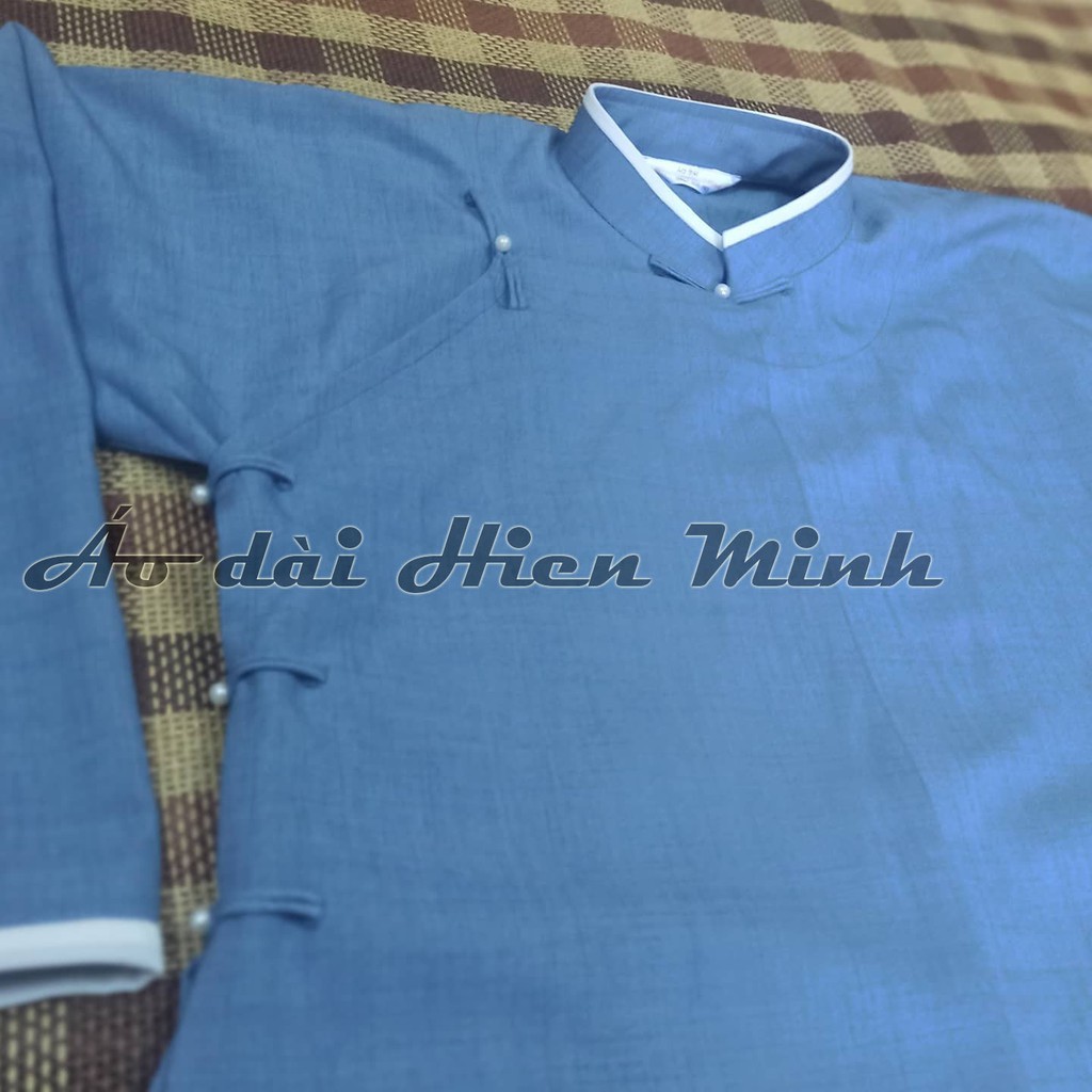 Áo dài nam truyền thống -kèm quần i ngũ thân nam chất liệu vải đũi mềm mại, mát mẻ, lên form áo sang tr